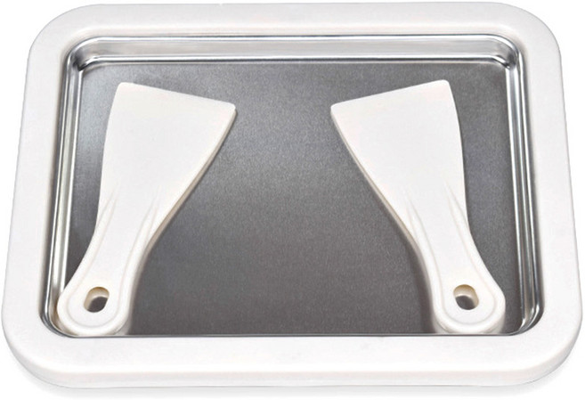 RUN Home 스테인레스 스틸 철판 요거트 아이스크림 만들기 팬, 화이트