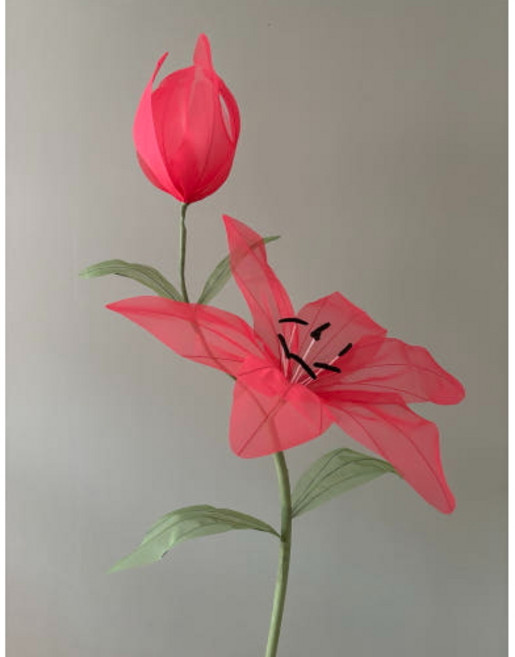 자이언트플라워 포토존 나리꽃 대형꽃 실크 페이퍼 플라워, 바이올렛/3단 110~120cm, 1개