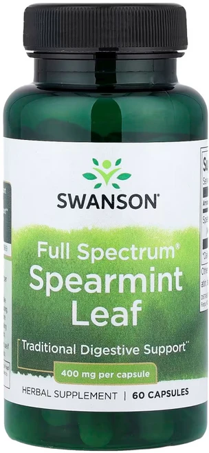 스완슨 스피어민트 잎 Spearmint Leaf 400mg 캡슐 60정, 1개 - 쿠팡
