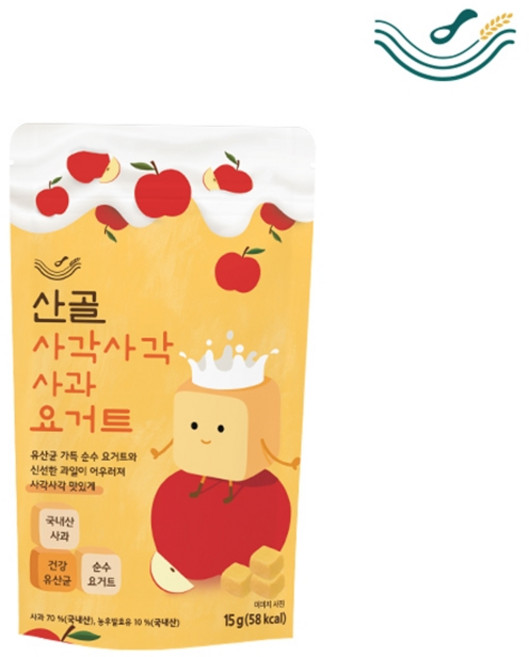 에코맘의산골이유식 산골 사각사각요거트 사과, 6개, 15g