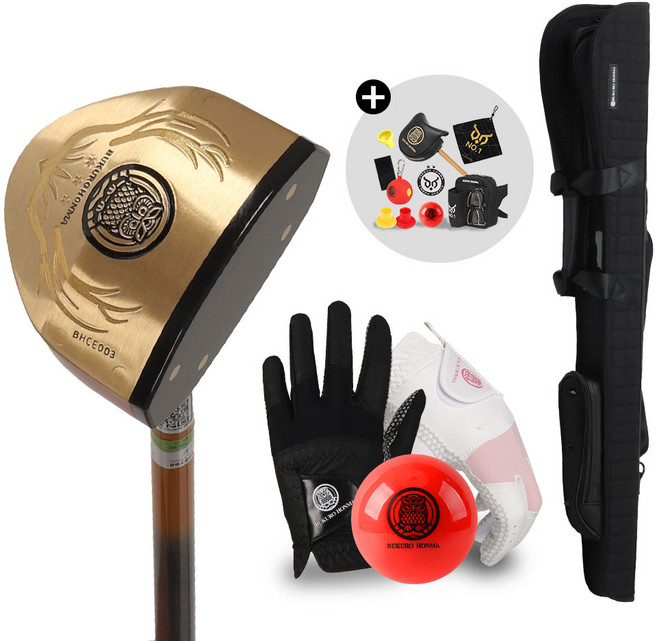 [300세트한정] 부쿠로혼마 3스타 협회 인증 파크골프채 (B4FUCE03) 12종세트 신장 160cm 이상 850mm, 3스타 850mm 오른손_인디안, 블랙 22호 + 9종 버라이트 용품팩