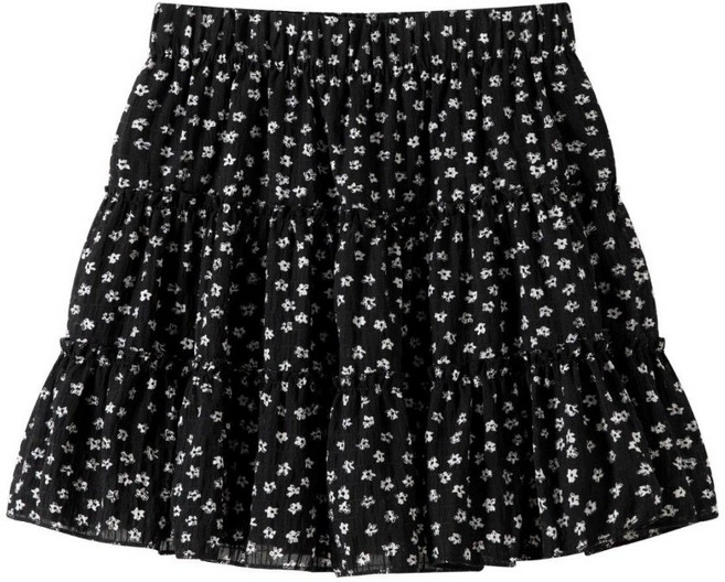 OniWear 碎花蛋糕短裙 A字高腰半身裙 防走光內襯