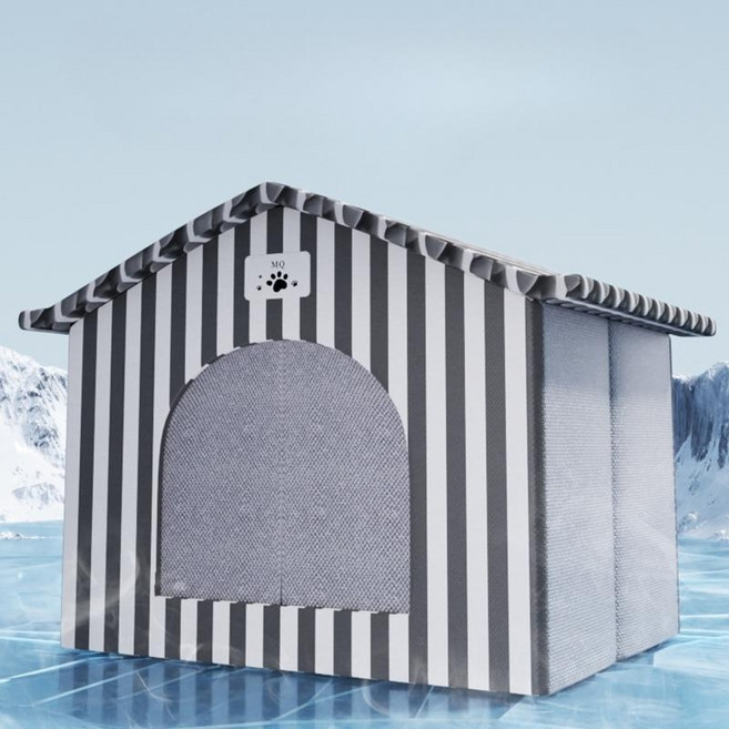 [Daily Joy]여름펫아이스하우스 고양이강아지겸용 냉감소재 쿨링슬립하우스, 1개, 다크그레이 얼음주머니(12개)