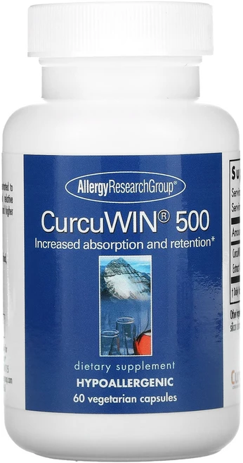 Allergy Research Group CurcuWin 500 베지캡슐 60정, 알약/캡슐, 1개 - 쿠팡