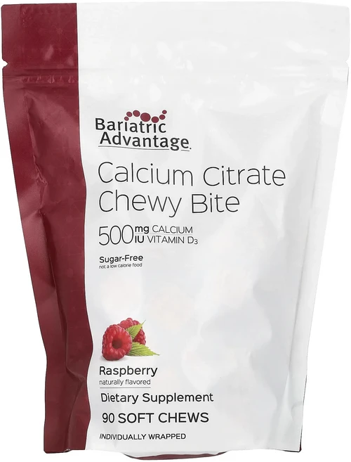 Bariatric Advantage 구연산 칼슘 츄이 바이트 설탕 무함유 라즈베리 맛 소프트 츄 90개, BariatricAdvantage구연산칼슘츄이바이트설탕 - 쿠팡