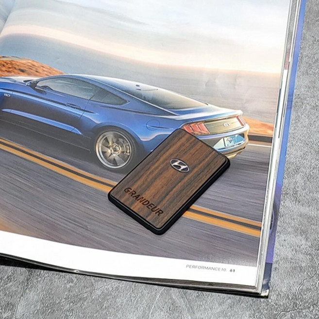 차키 케이스 부착식 카드키 우드느낌 가죽 커버 키홀더 아슬란 그랜저HG 그랜저IG 전용