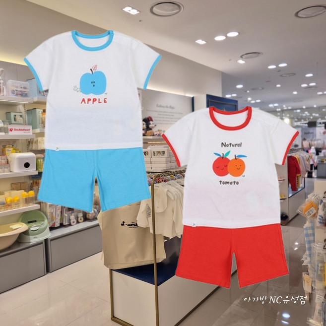아가방 여름 아기 반팔 상하복 유아 토토스 반소 상하 세트 아동 실내복 데일리룩 아기옷 NC유성점