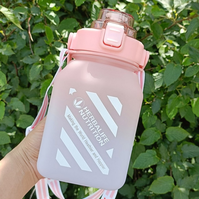 Herbalife-스포츠 물병 2000ML 그라데이션 컬러 식수 공간 컵 우유 상자, [11] Pink 1500ML, 1개