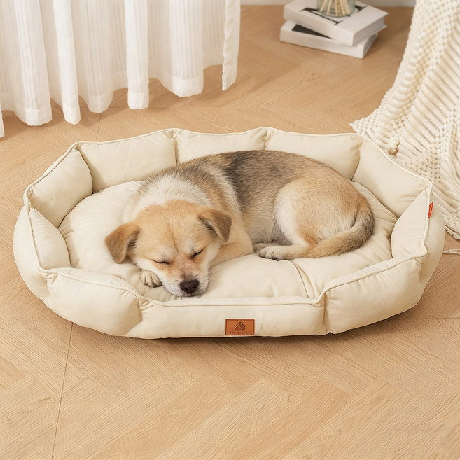반려동물 사계절 수면 방석 빅 사이즈 소프트 터치 방석 쿠션, 1개, 베이지색