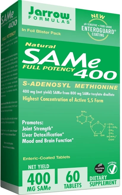 자로우 포뮬러스 S 아데노실 메티오닌 SAM-e 400mg 60정 Jarrow Formulas SAM-e, 1개 - 쿠팡