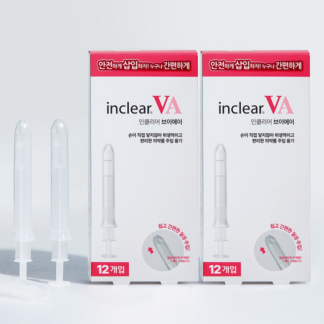 [의료기기][SET] 인클리어VA 질정주입기구 질정 질좌제 삽입을 간편하게__실속세트 12개입 X 2개 3개 5개 10개, 2개