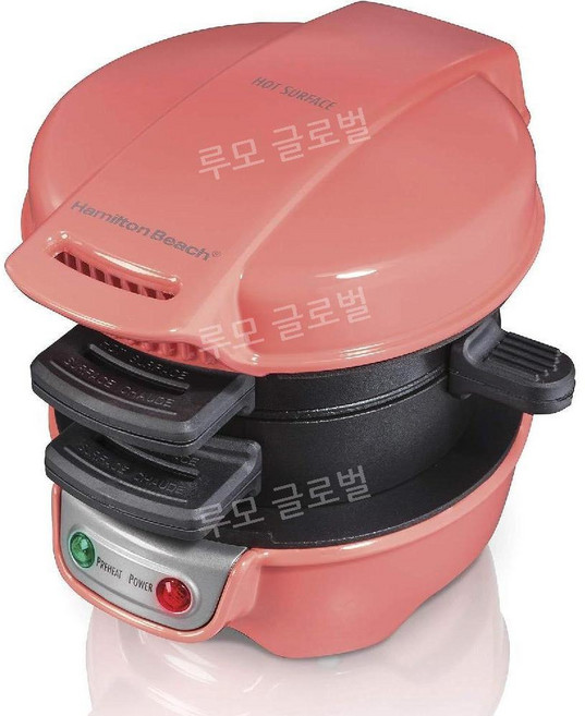 해밀턴 비치 샌드위치 메이커 아침 머핀 기계 와플 맥모닝 조식 타이머 제조기 브런치 재료, D. 핑크