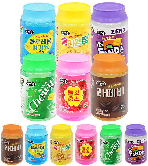 아가플러스 주스 캔 치즈젤리 슬라임 6종 x 2p 세트, 혼합색상, 140g, 1세트