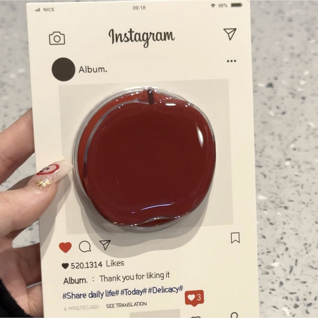 불라 핸드폰 맥세이프 스마트톡 과일 그립톡 거치대, 1개, 빨간 사과