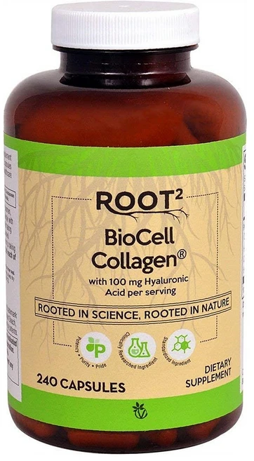 Vitacost ROOT2 BioCell Collagen With Hyaluronic Acid 비타코스트 루트2 바이오셀 콜라겐 100mg 240캡슐, 1세트, 240정 - 쿠팡