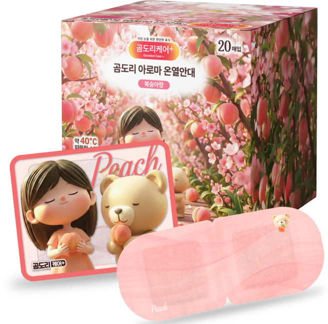 곰도리 케어 플러스 아로마 온열안대 복숭아향, 20개입, 1세트