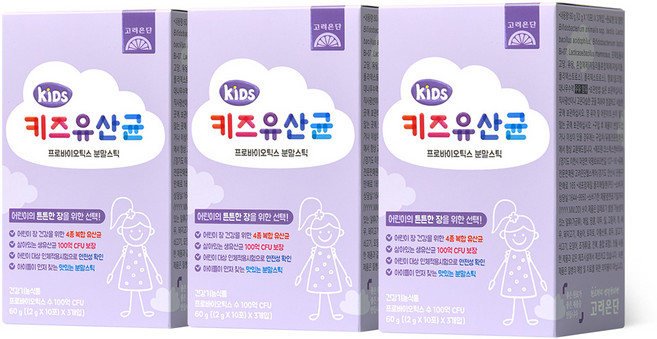 고려은단 키즈 유산균 프로바이오틱스 분말스틱, 60g, 3개