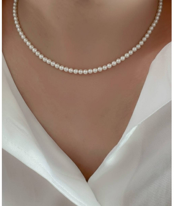 실버925 스와로브스키 2mm 3mm 4mm 진주목걸이