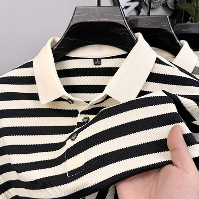 NEW 캐쥬얼 남자 골프반팔티 베이직 스트라이프반팔 폴로 카라반팔티 여름 남성 루즈핏 골프 상의
