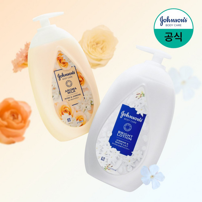 존슨즈 바디로션 아로마 밀크 로즈 앤 자스민 500ml + 자스민 화이트릴리 500ml, 1개, 1L
