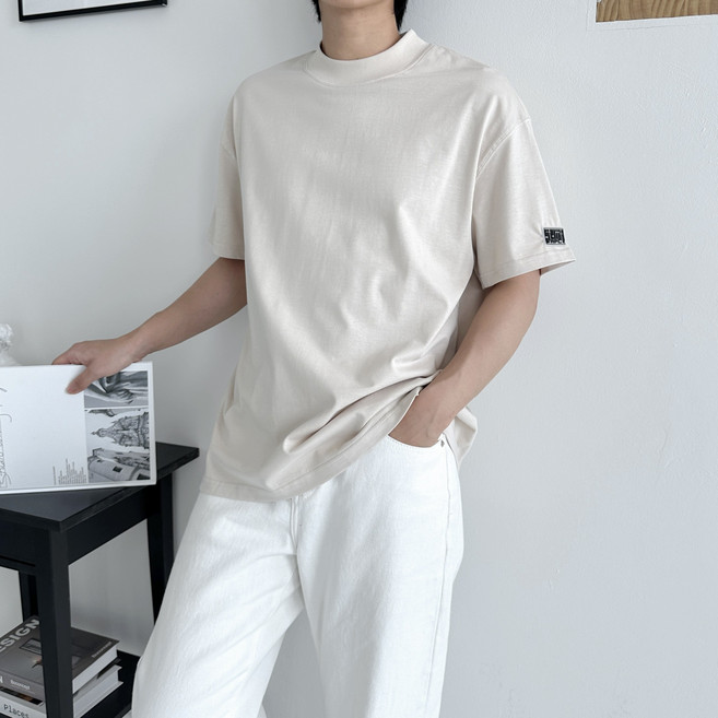 에이프릴랩스 20수 270g 고급 남성 오버핏 반팔 면 티셔츠