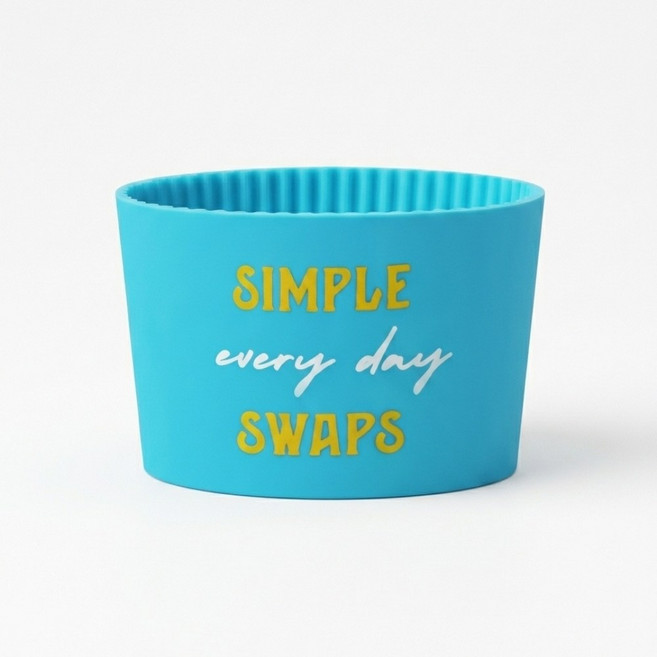 브레디 리유저블 실리콘 컵슬리브 컵홀더, 블루라지, 1개