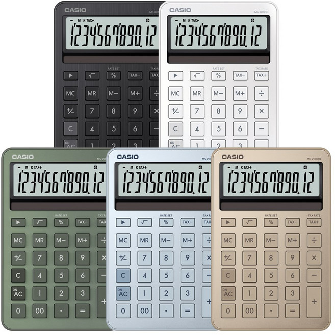 카시오 계산기 MS-200DQ 신제품 사무용, 블루