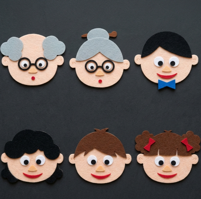 펠트 가족 역할놀이 머리띠, 1개, 머리띠 여자아이