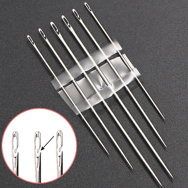 3종 구성 (6p/12p/30p) 쉽게 끼우는 바늘 바늘끼우개 끼우기 소잉 바늘 실 꿰기 끼우개 왕 귀큰바늘 바늘실 실끼우는기구 바늘구멍 바느질, 1세트