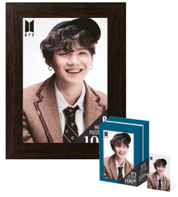 퍼즐피플 BTS 직소퍼즐 모음, 미니멀티 BTS 슈가 108피스 액자포함(108피스자체제작월넛), 1개, 108피스
