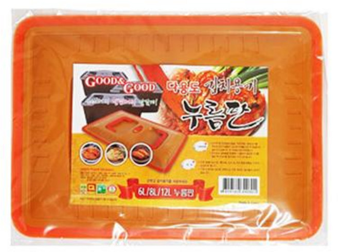 굿앤굿 김치용기 김치통 누름판 소 6L 8L 12L, 1개