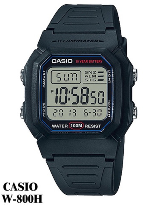 CASIO卡西歐 十年電池電子錶 百米防水 大字幕顯示 耐用學生錶 海上運動適用 台灣卡西歐公司貨