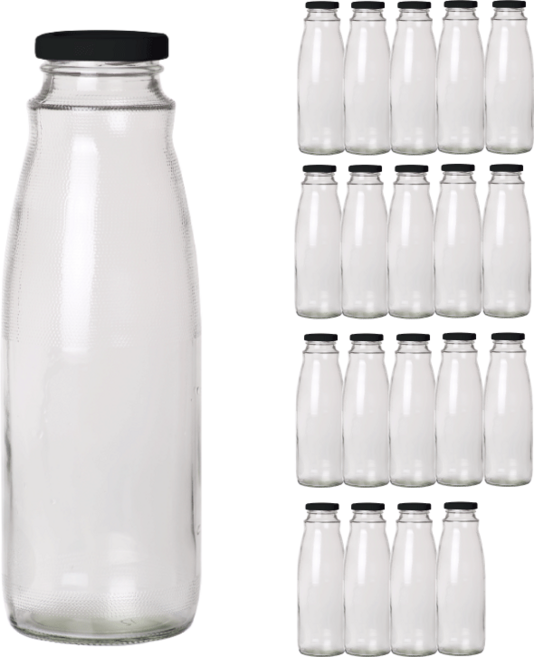 서울패키지 토마토쥬스 단단한유리병 1L 블랙캡 1박스, 20개