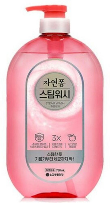 자연퐁 스팀워시 주방세제 애플향, 750ml, 3개