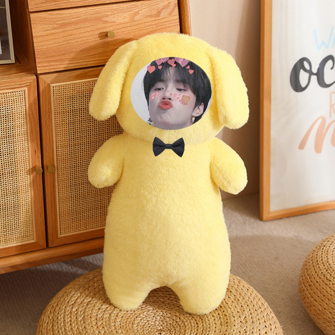 바디필로우 인형 주문제작 얼굴인쇄 남친 여친 기념일 선물 프린트 개인맞춤형, 옐로우