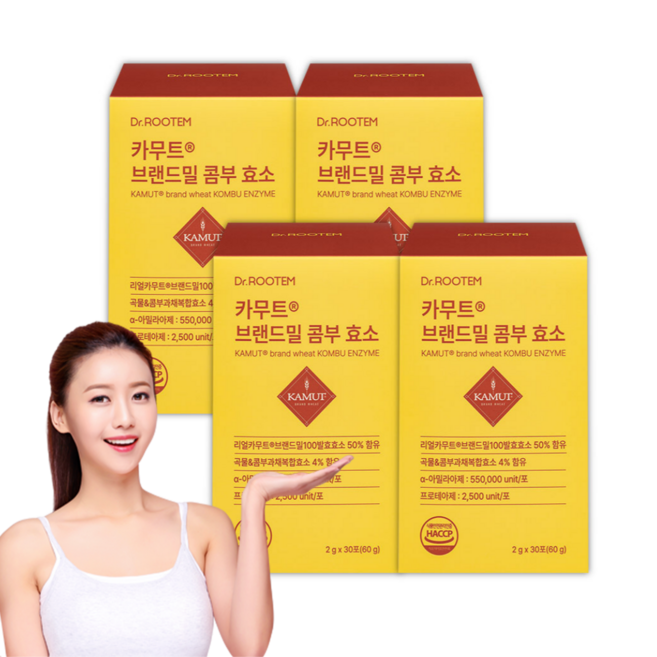 닥터루템 정품 카무트 브랜드밀 콤부 효소, 30회분, 4개