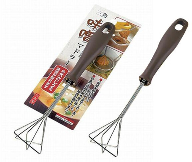 스텐 삼각 된장머들러 21.6cm-된장 고추장 스푼 휘퍼, 1개