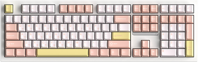 SPM PL108W 목새 풀배열 유무선 저소음 기계식 키보드 사무용 베이비 핑크, 독자규격 스위치