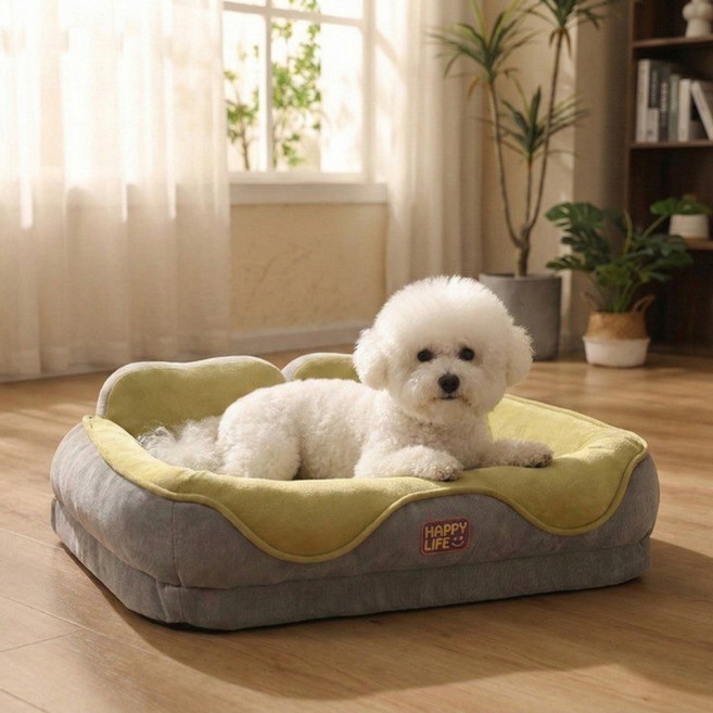 LOVCHO 반려동물 소파형 침대 터치 쿠션 방석, 1개, 그린