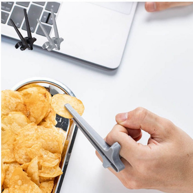 게이밍 젓가락 과자 집게 게임용 보조 핑거 스낵 푸드 피시방 사무실, 블랙, 1개