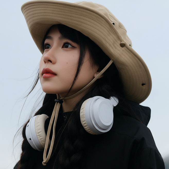 포미온 소대두조절 큰챙 방수 햇빛차단 남녀공용 버킷햇, 코코아 브라운