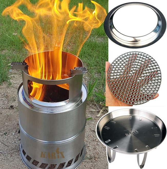 카릭스 로켓 스토브 대형 국산재받침 우드 로케트 화로대 캠핑 펠렛, 1개