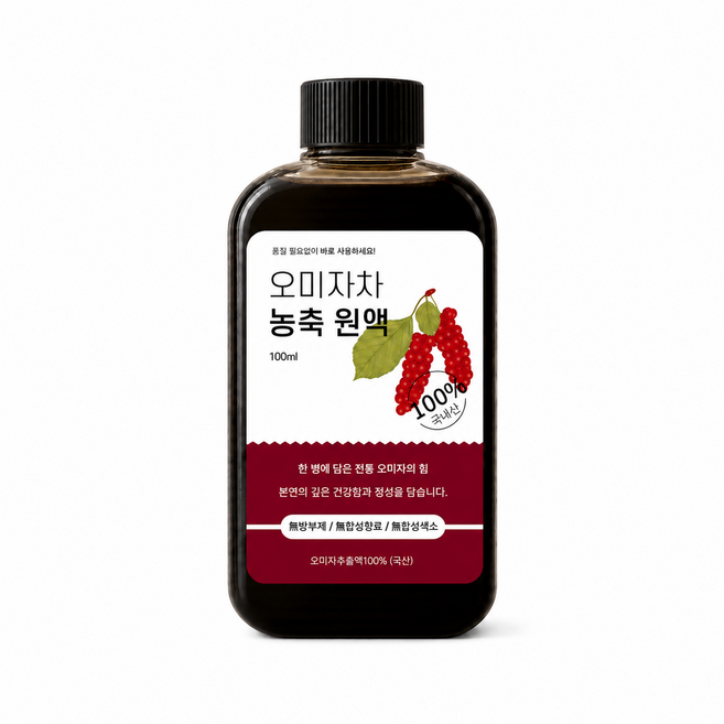 오늘담 오미자차 국내산 오미자 원액 100%, 1개, 1개입, 100ml