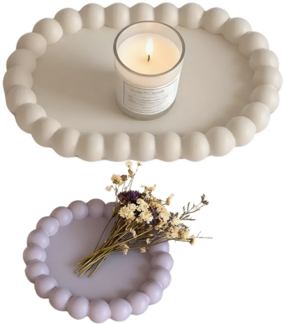 레진 석고 트레이 실리콘 몰드 만들기 대형 세트, 투명색(타원+동그라미)