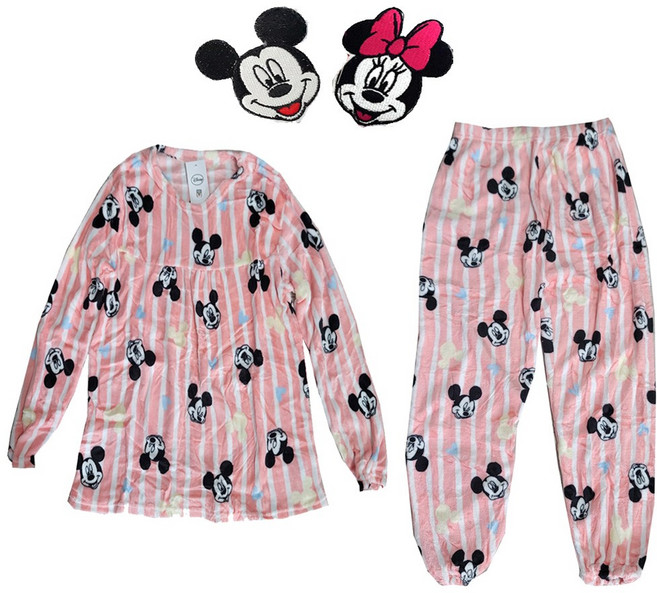 [미키] 여자 잠옷 세트 상하복 실내 수면바지 여성 겨울 잠옷 밍크 상하 set 극세사 F7591