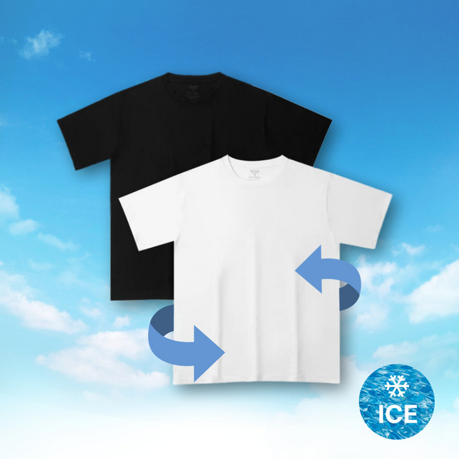 에코힐 냉감 티셔츠 3장세트 기능성 무지 반팔티 남녀공용 레이어드 이너티 쿨 여성 남성 헬스 운동복 흰색 검정