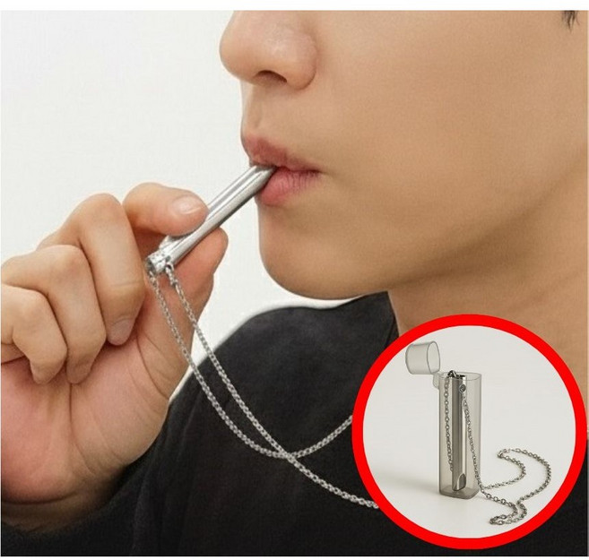 심플리스 호흡을 조절하는 금연 목걸이+전용보관케이스 금연보조제품