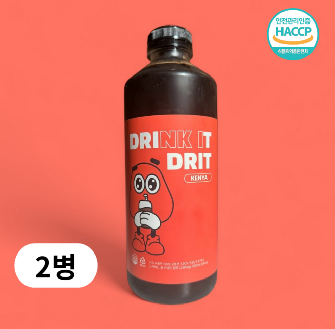 드릿 콜드브루 더치커피 원액 케냐, 2개, 1개입, 1L