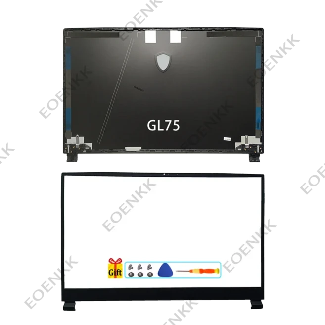 MSI GE75 시리즈용 교체 하우징 키트 스크린 후면 커버 전면 베젤 힌지 LCD 프레임 (레이더/레오파드, 02 AB cover GL75