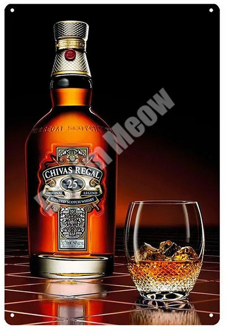 CHIVAS GAL 맥주 빈티지 금속 주석 기호 스티커 클럽 장식 위스키 아트 플레이트, 20x30cm A, 16